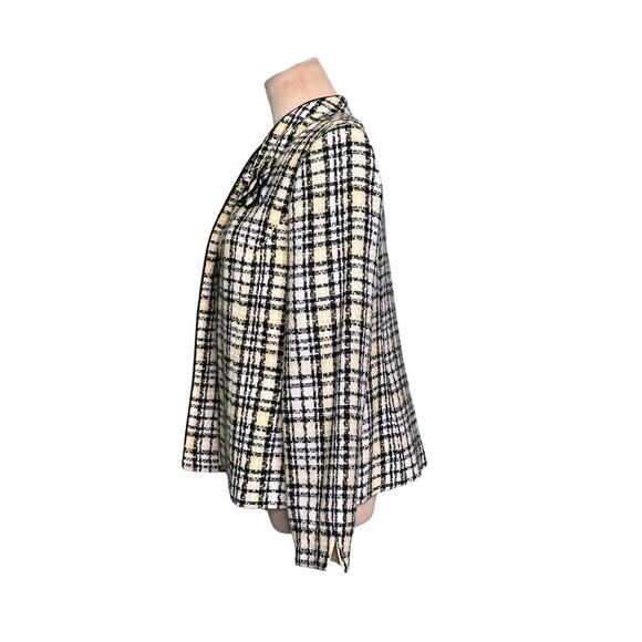 Jessica Howard yellow plaid long sleeves open front Blazer size 12P - Picture 2 of 10